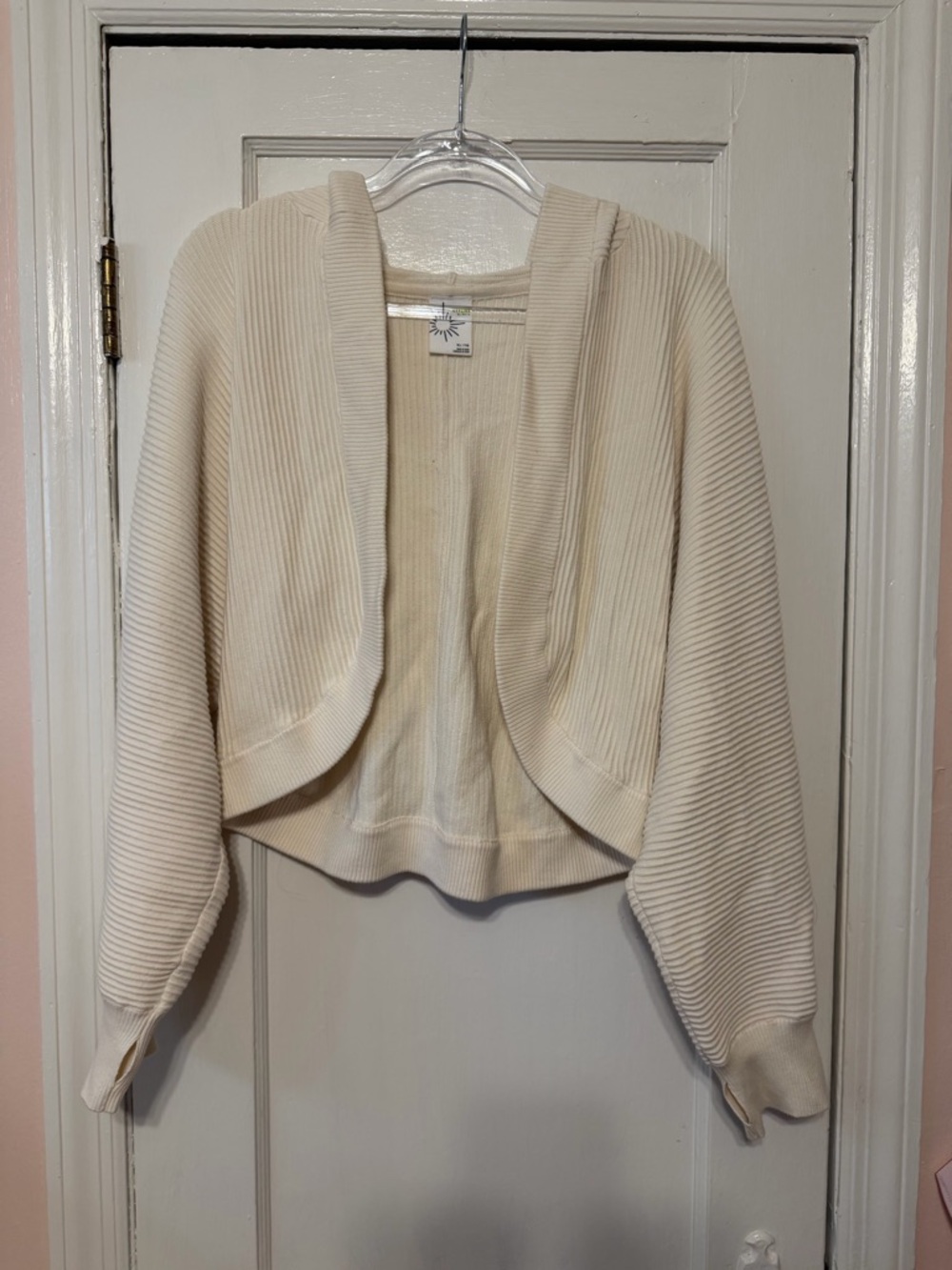 Offline Cream Ribbed Women’s Shrug Sweater Cardigan